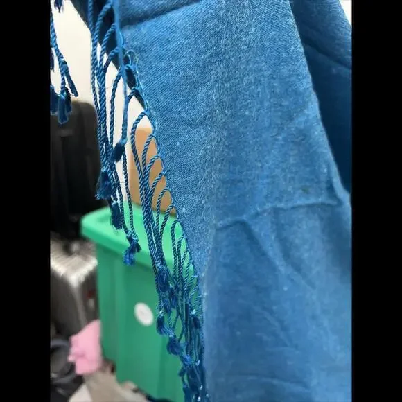 Womens Winter Pashmina Long Velvet Silk Tassel Velour Scarf Shawl Wrap 33in X60 - Picture 6 of 6